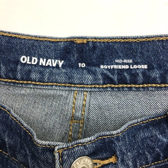 Old Navy Jeans Women's Mid Rise Boyfriend Loose Fit Distressed size 10 length 28 - Picture 3 of 8